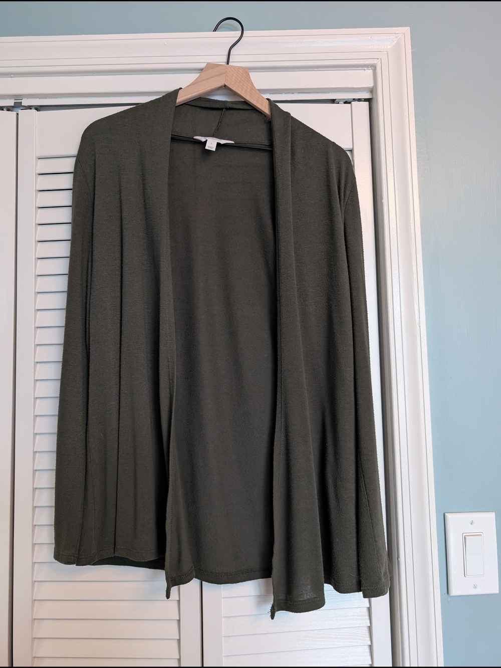 Market & Spruce Olive Green Open-Front Cardigan